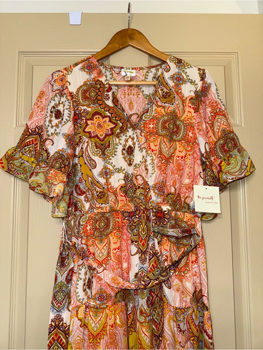 fig and flower Paisley Tunic in Yellow, Brown & Orange